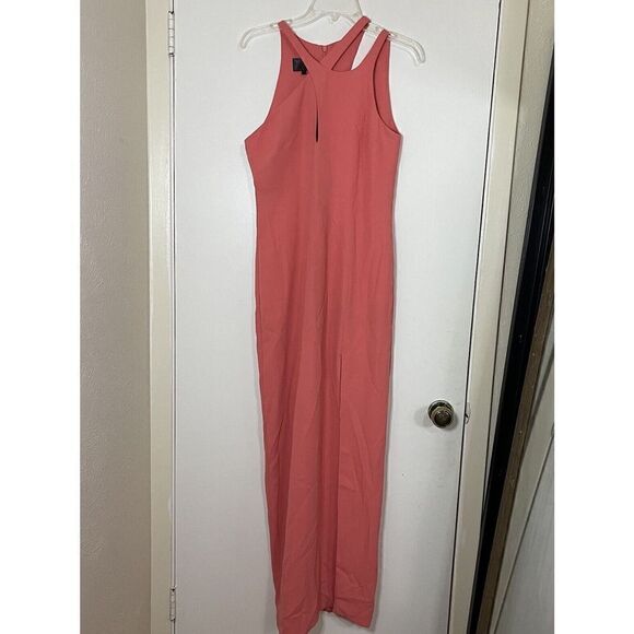 VERSACE x Riacheulo pink maxi cutout sleeveless high slit dress size 40 US XS - Picture 2 of 9